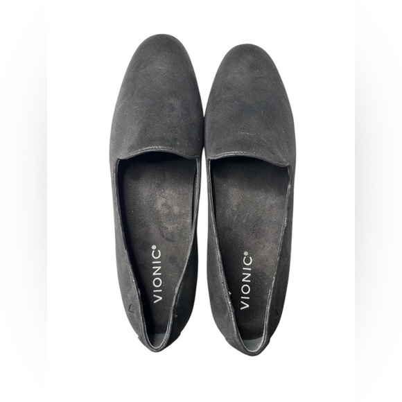 Vionic Willa II Shimmer Textile Black Flats Comfort Shoe Size 8.5 Arch Support